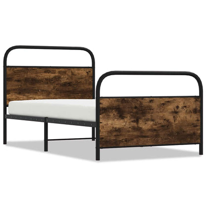 Bed Frame Without Mattress 100x200 cm Smoked Oak Engineered Wood