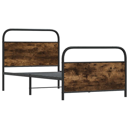 Bed Frame Without Mattress 100x200 cm Smoked Oak Engineered Wood