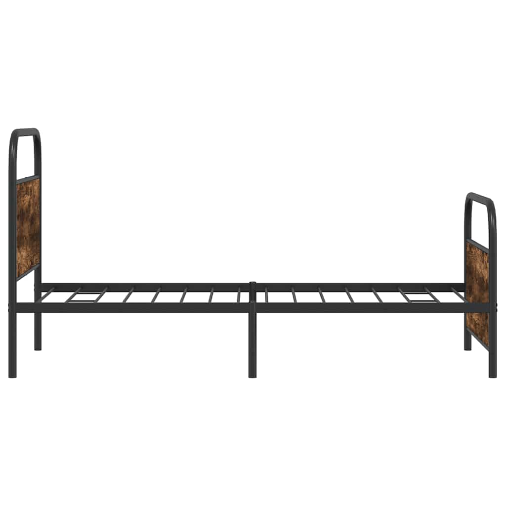 Bed Frame Without Mattress 100x200 cm Smoked Oak Engineered Wood