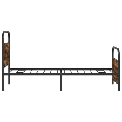 Bed Frame Without Mattress 100x200 cm Smoked Oak Engineered Wood