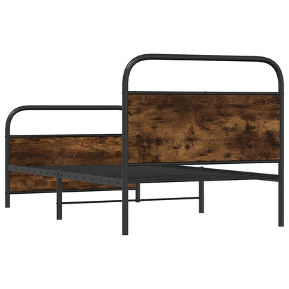 Bed Frame Without Mattress 100x200 cm Smoked Oak Engineered Wood
