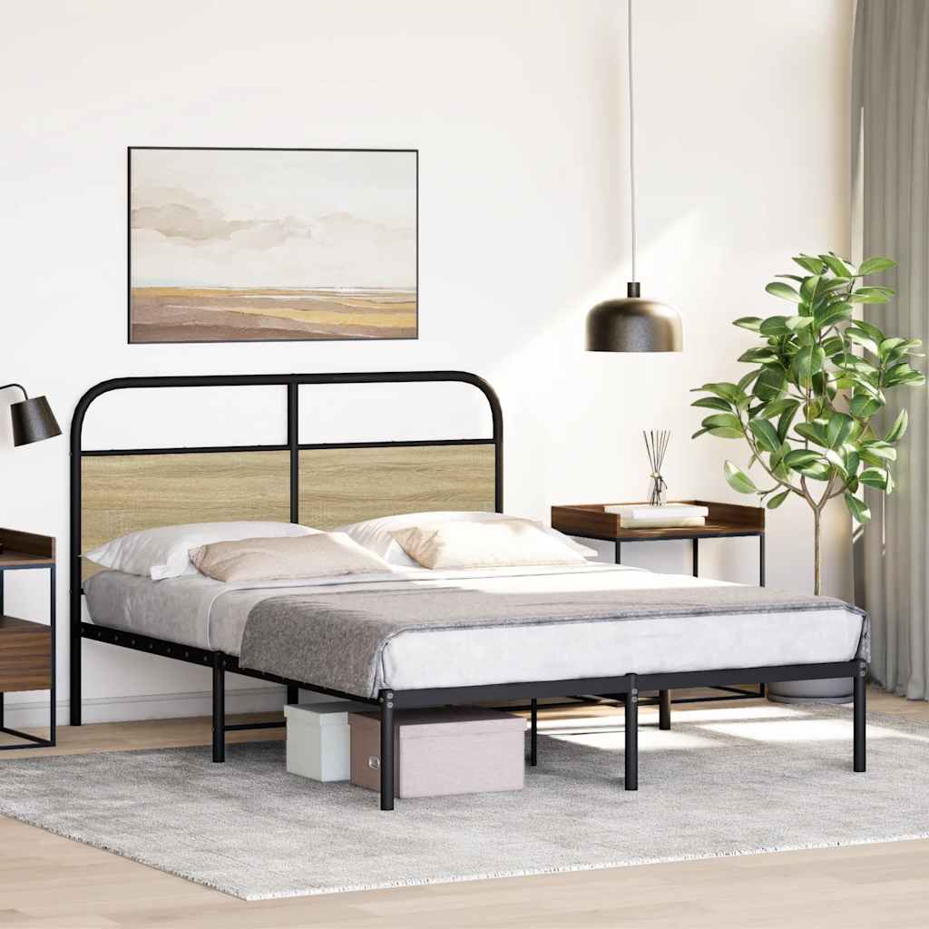 Bed Frame Without Mattress 120x200 cm Sonoma Oak Engineered Wood