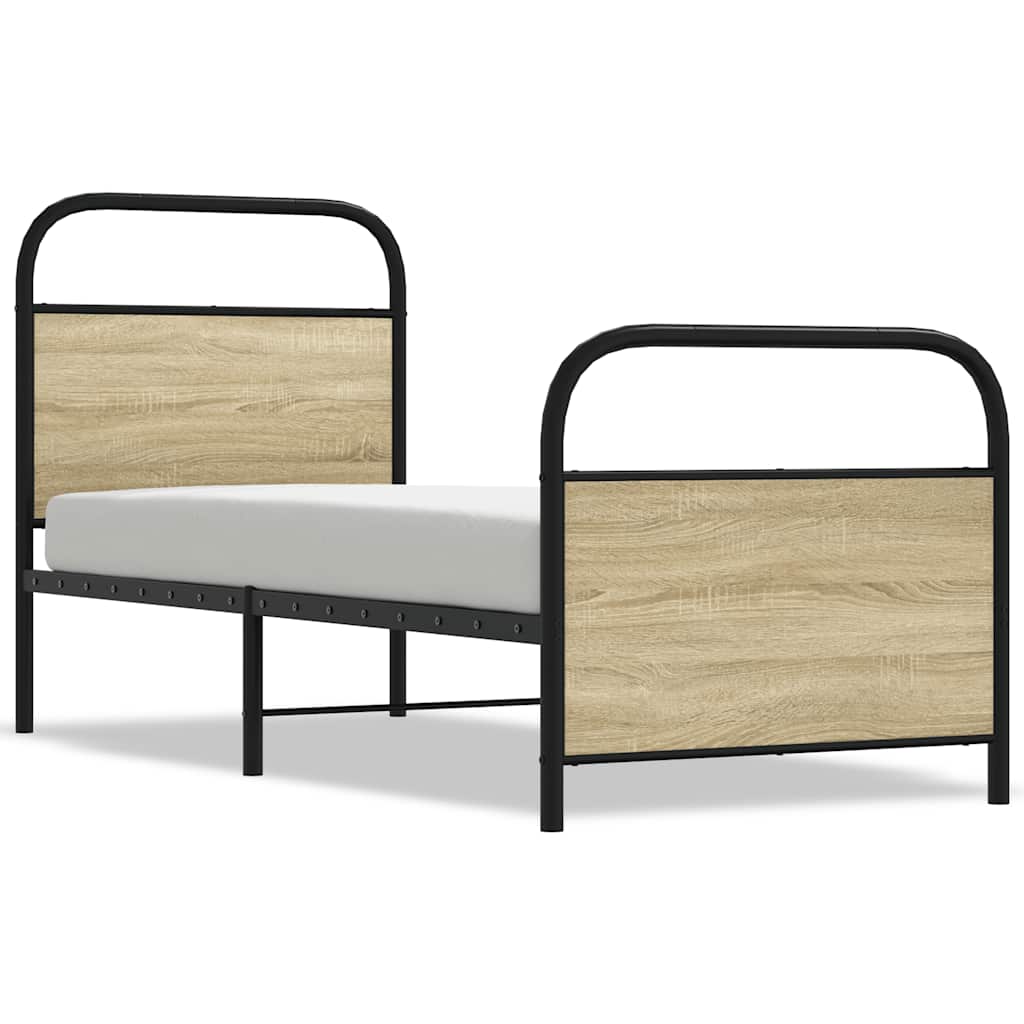Bed Frame Without Mattress 80x200 cm Sonoma Oak Engineered Wood