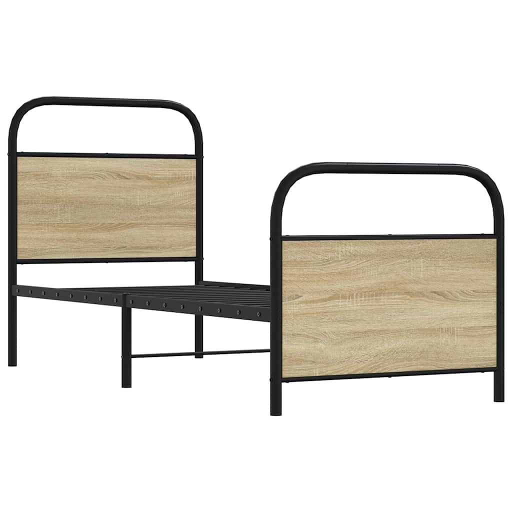 Bed Frame Without Mattress 80x200 cm Sonoma Oak Engineered Wood