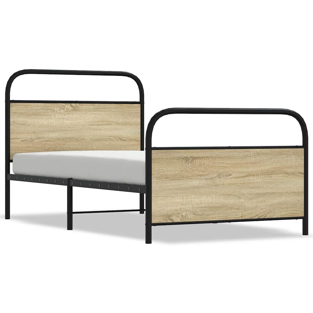 Bed Frame Without Mattress 90x200 cm Sonoma Oak Engineered Wood