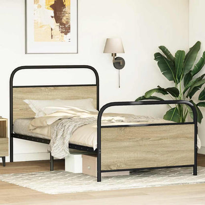 Bed Frame Without Mattress 90x200 cm Sonoma Oak Engineered Wood