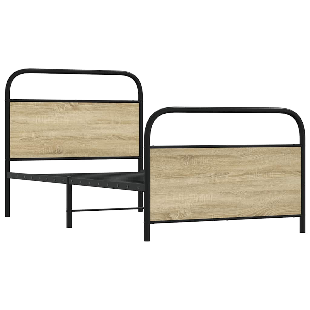 Bed Frame Without Mattress 90x200 cm Sonoma Oak Engineered Wood