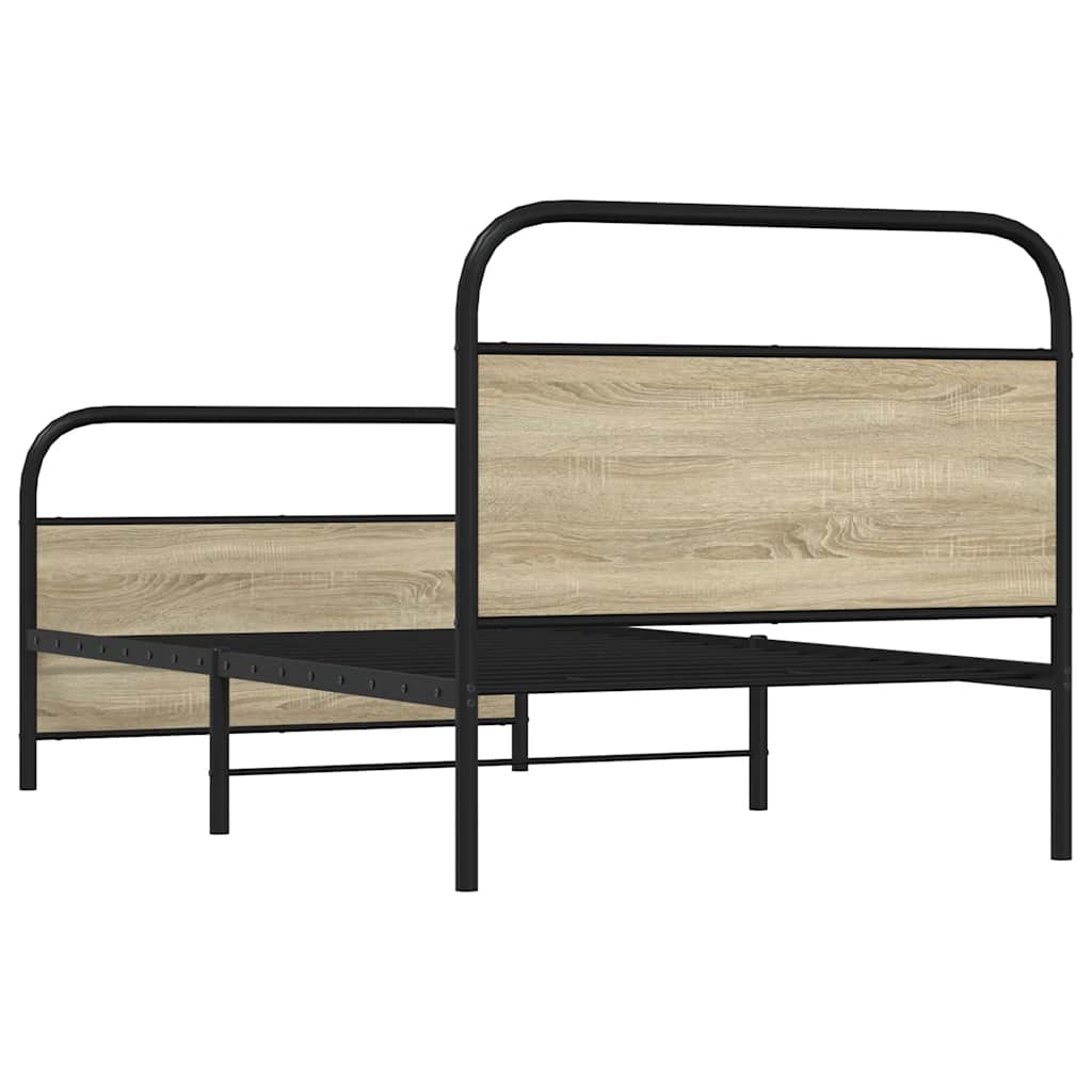 Bed Frame Without Mattress 90x200 cm Sonoma Oak Engineered Wood