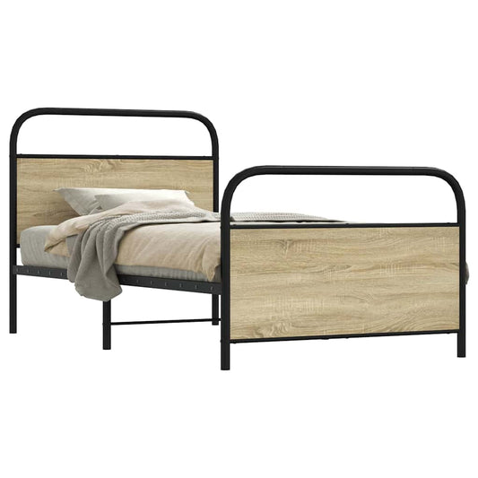 Bed Frame Without Mattress 90x200 cm Sonoma Oak Engineered Wood
