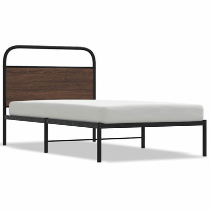 Bed Frame Without Mattress 100x200 cm Brown Oak Engineered Wood