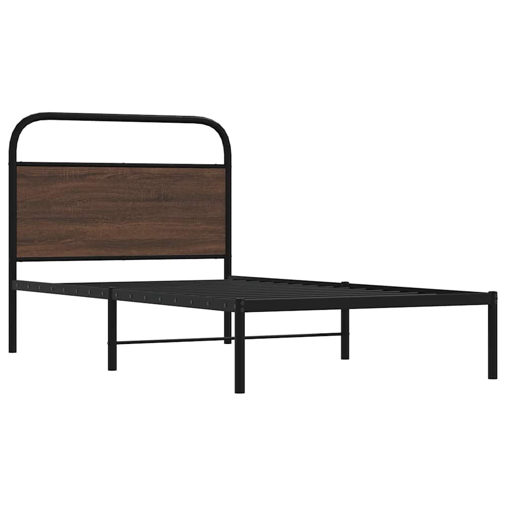 Bed Frame Without Mattress 100x200 cm Brown Oak Engineered Wood