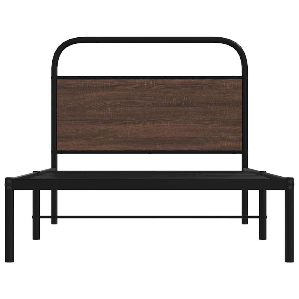 Bed Frame Without Mattress 100x200 cm Brown Oak Engineered Wood