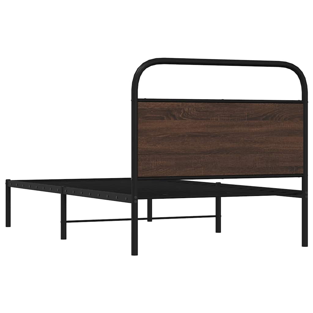 Bed Frame Without Mattress 100x200 cm Brown Oak Engineered Wood