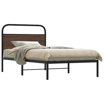 Bed Frame Without Mattress 100x200 cm Brown Oak Engineered Wood