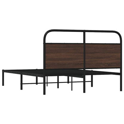 Bed Frame Without Mattress 140x190 cm Brown Oak Engineered Wood