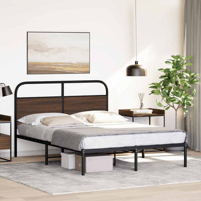 Bed Frame Without Mattress 160x200 cm Brown Oak Engineered Wood