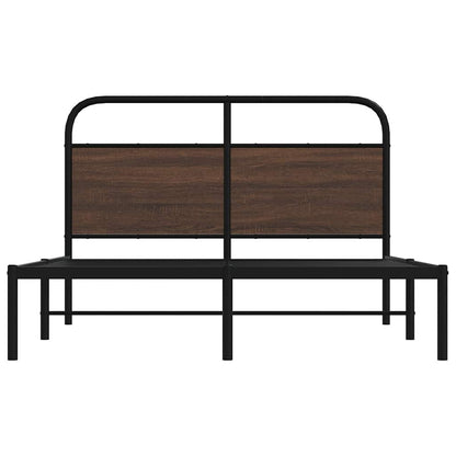 Bed Frame Without Mattress 160x200 cm Brown Oak Engineered Wood