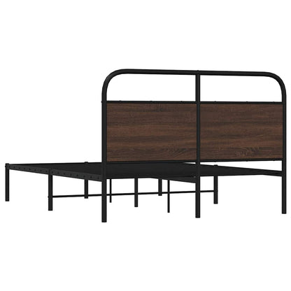 Bed Frame Without Mattress 160x200 cm Brown Oak Engineered Wood