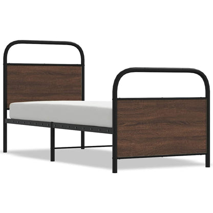 Bed Frame Without Mattress 80x200 cm Brown Oak Engineered Wood
