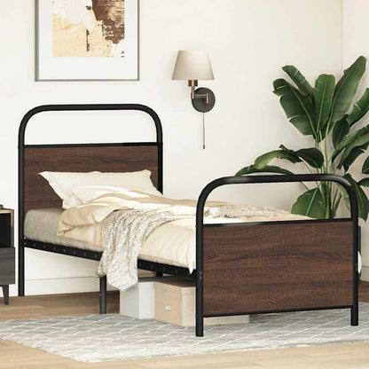 Bed Frame Without Mattress 80x200 cm Brown Oak Engineered Wood
