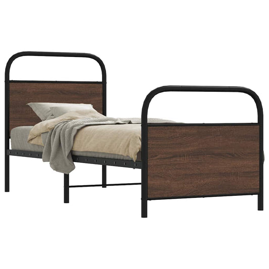Bed Frame Without Mattress 80x200 cm Brown Oak Engineered Wood