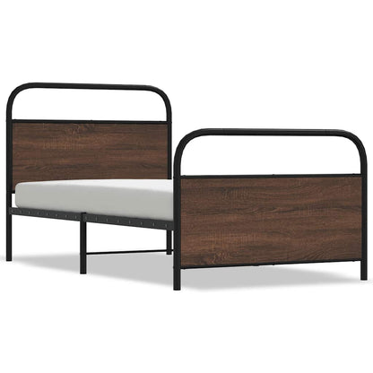 Bed Frame Without Mattress 100x190 cm Brown Oak Engineered Wood