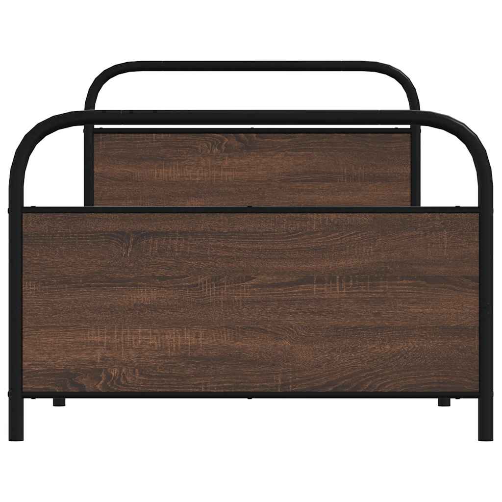 Bed Frame Without Mattress 100x190 cm Brown Oak Engineered Wood