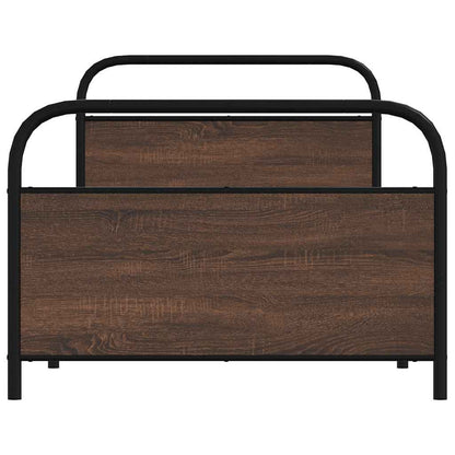 Bed Frame Without Mattress 100x190 cm Brown Oak Engineered Wood