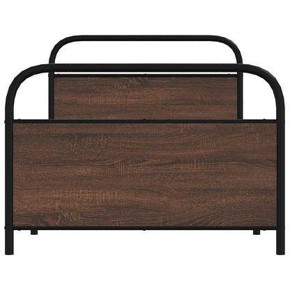 Bed Frame Without Mattress 107x203 cm Brown Oak Engineered Wood