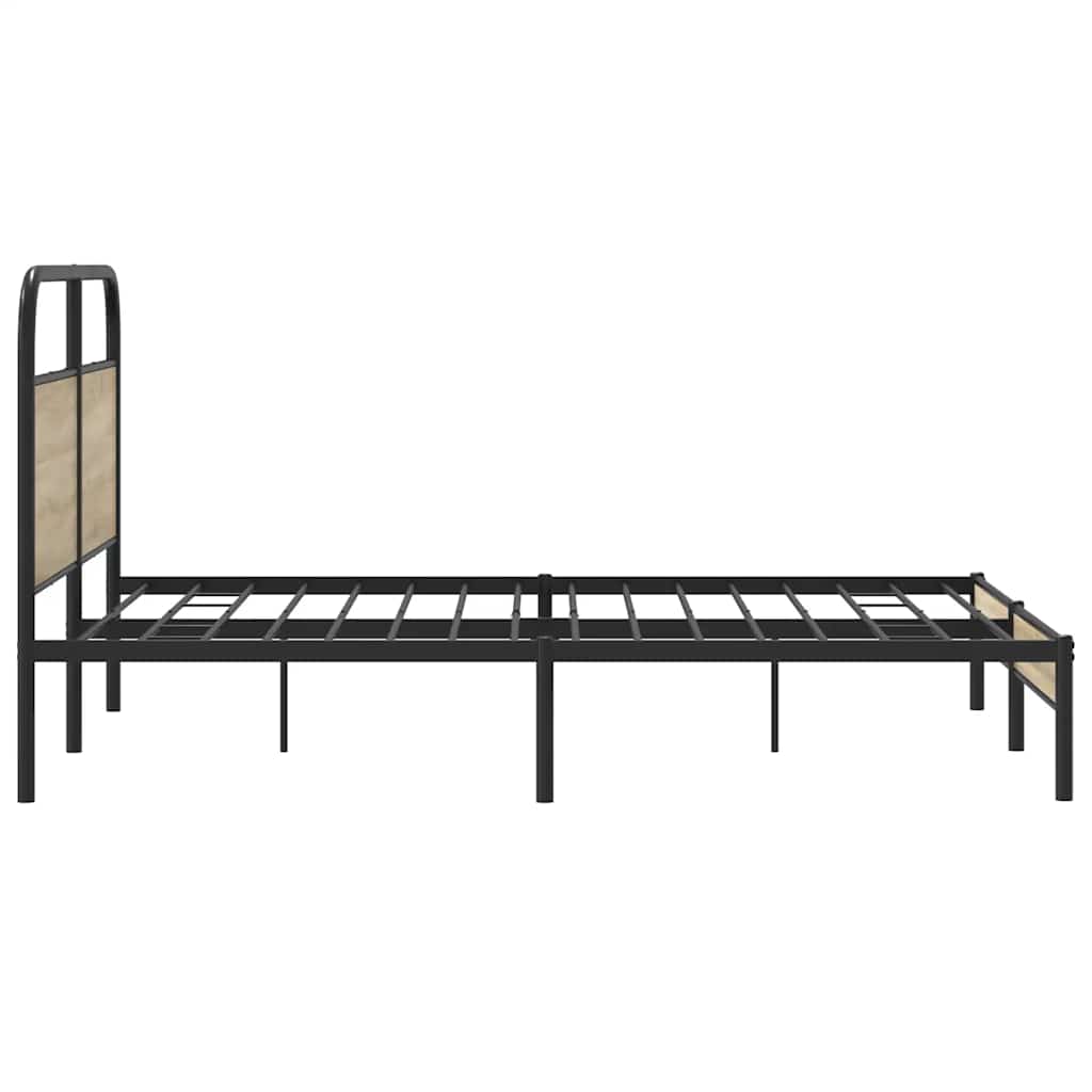 Bed Frame Without Mattress 150x200 cm Smoked Oak Engineered Wood