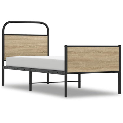 Bed Frame without Mattress 75x190 cm Sonoma Oak Engineered Wood