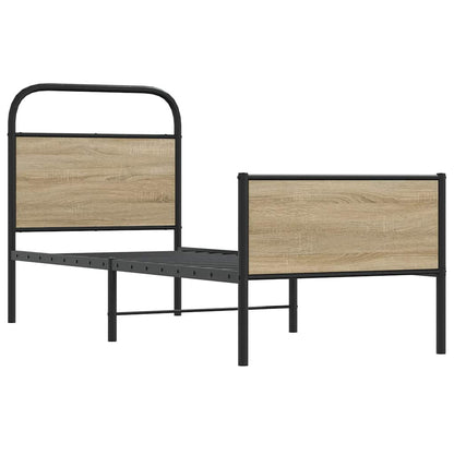 Bed Frame without Mattress 75x190 cm Sonoma Oak Engineered Wood