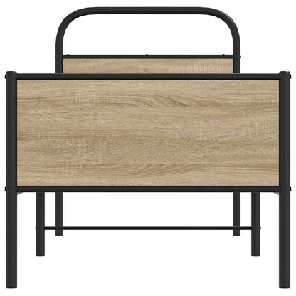 Bed Frame without Mattress 75x190 cm Sonoma Oak Engineered Wood