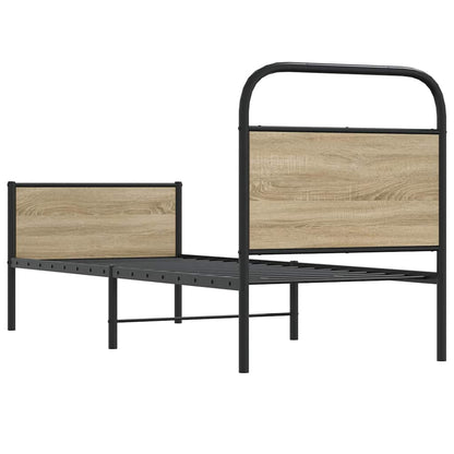 Bed Frame without Mattress 75x190 cm Sonoma Oak Engineered Wood