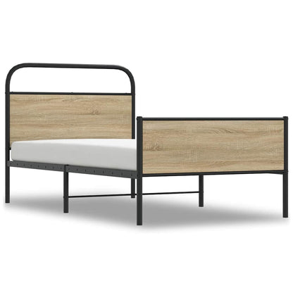 Bed Frame without Mattress 107x203 cm Sonoma Oak Engineered Wood