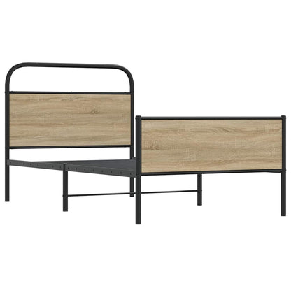 Bed Frame without Mattress 107x203 cm Sonoma Oak Engineered Wood