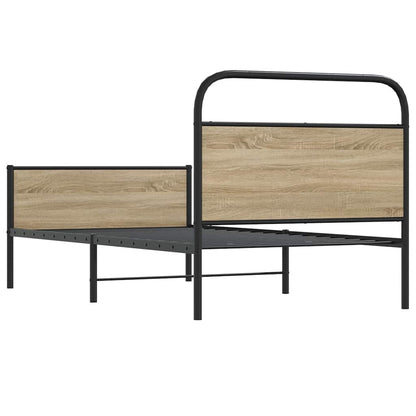 Bed Frame without Mattress 107x203 cm Sonoma Oak Engineered Wood