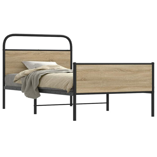 Bed Frame without Mattress 107x203 cm Sonoma Oak Engineered Wood