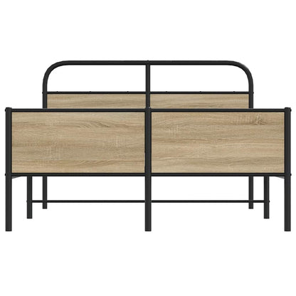Bed Frame without Mattress 135x190 cm Sonoma Oak Engineered Wood