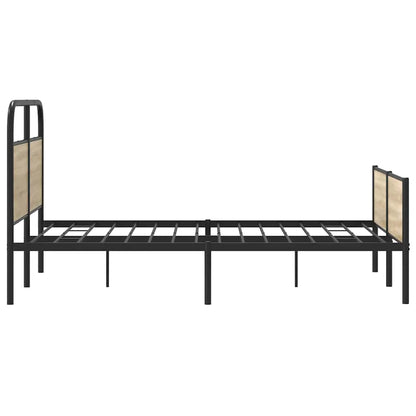 Bed Frame without Mattress 135x190 cm Sonoma Oak Engineered Wood