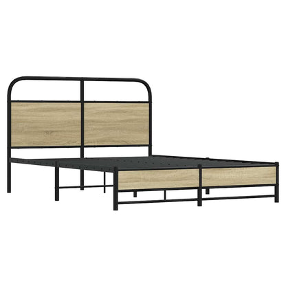 Bed Frame without Mattress 135x190 cm Double Sonoma Oak Engineered Wood