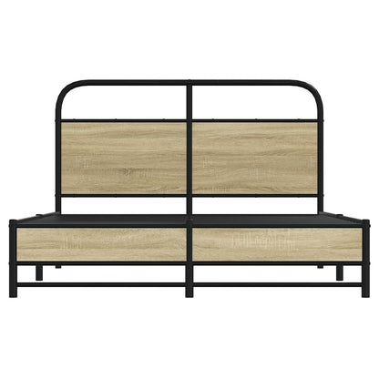 Bed Frame without Mattress 135x190 cm Double Sonoma Oak Engineered Wood