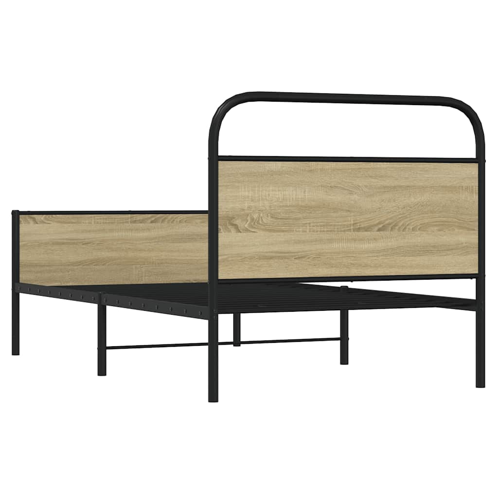 Bed Frame without Mattress 107x203 cm Sonoma Oak Engineered Wood