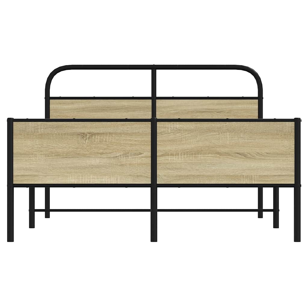 Bed Frame without Mattress 135x190 cm Sonoma Oak Engineered Wood