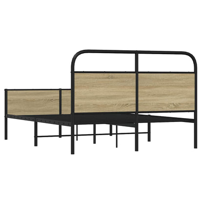 Bed Frame without Mattress 135x190 cm Sonoma Oak Engineered Wood