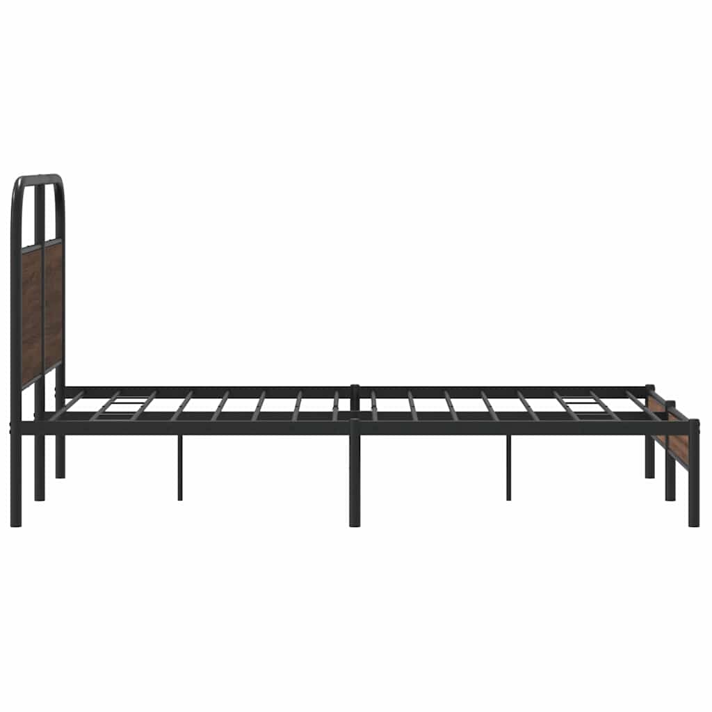 Bed Frame without Mattress 140x190 cm Brown Oak Engineered Wood