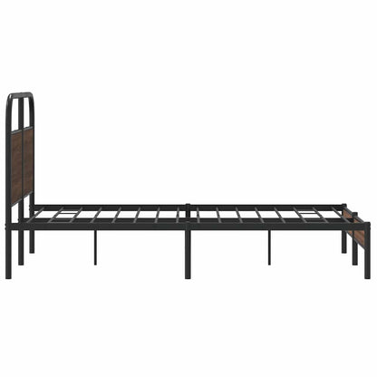 Bed Frame without Mattress 140x190 cm Brown Oak Engineered Wood