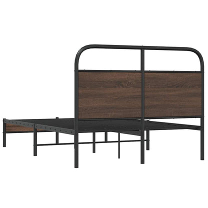 Bed Frame without Mattress 140x190 cm Brown Oak Engineered Wood