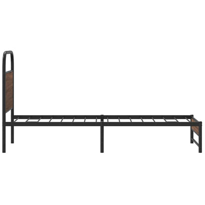 Bed Frame without Mattress 75x190 cm Brown Oak Engineered Wood