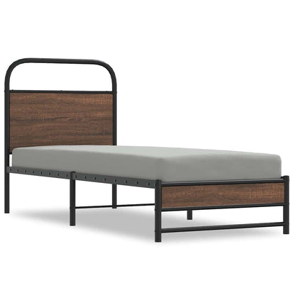 Bed Frame without Mattress 80x200 cm Brown Oak Engineered Wood